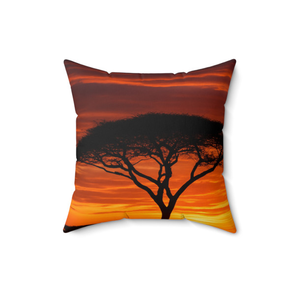 Savanna Sunset Harmony - Spun Polyester Square Pillow