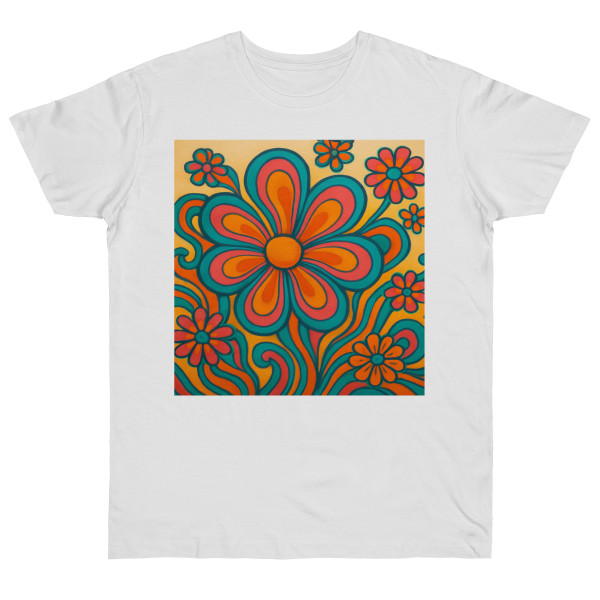 Psychedelic Flower Power - Single Jersey T-shirt