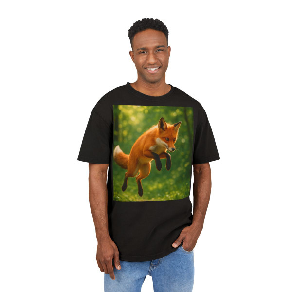 Whimsical Fox Tails - Men's Acid Washed Heavy Oversize Tee