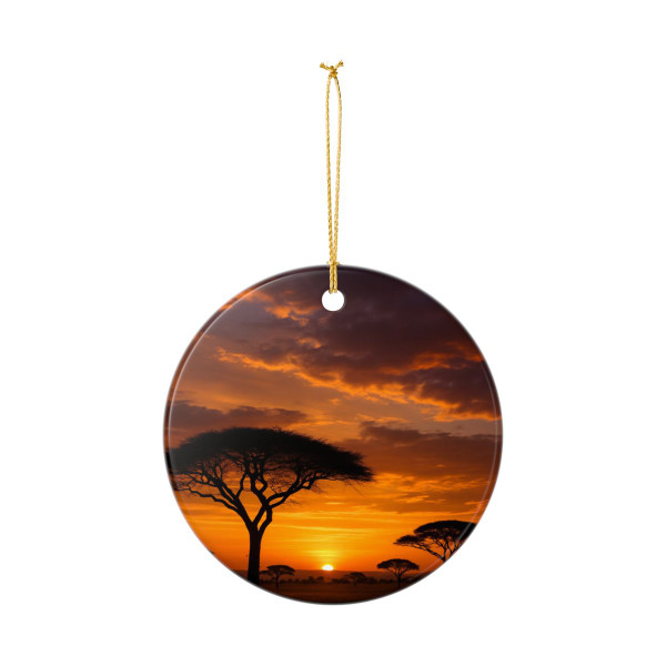Savanna Sunset Harmony - Ceramic Ornaments (2-Side Print)