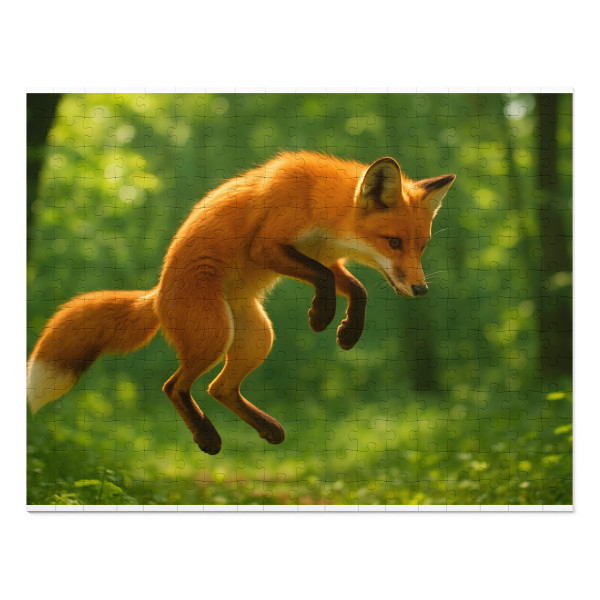 Whimsical Fox Tails - Jigsaw Puzzle with Tin