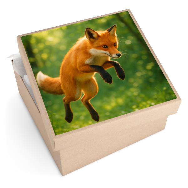 Whimsical Fox Tails - Square Vinyl Stickers