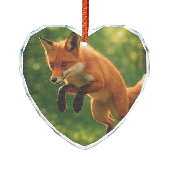 Whimsical Fox Tails - Crystal Glass Ornament