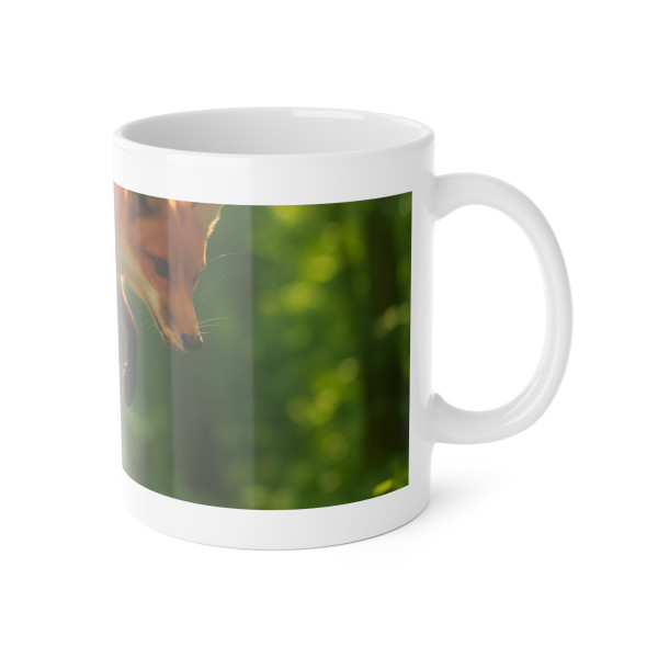 Whimsical Fox Tails - White Ceramic Mug, 11oz