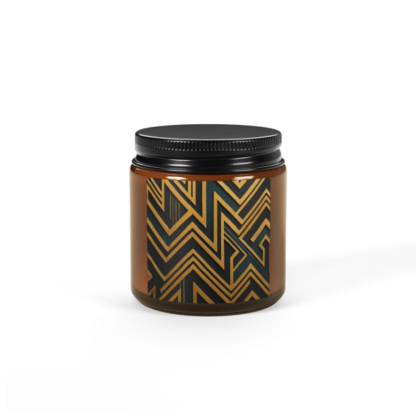 Opulent Geometry - Scented Soy Candle (Multi-Size, Amber Jar)