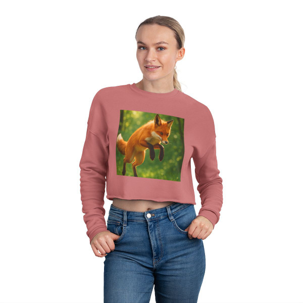 Whimsical Fox Tails - Women's Cropped Sweatshirt