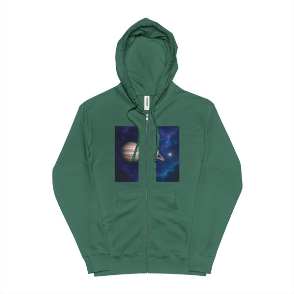 Celestial Convergence - Unisex Fleece Zip Up Hoodie