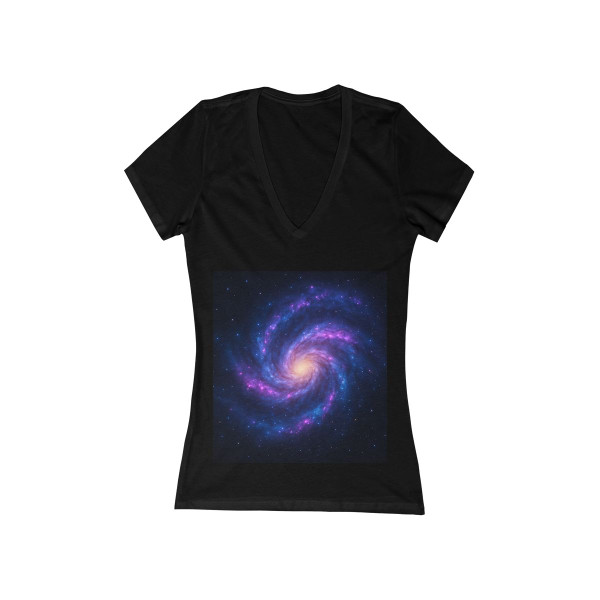 Galactic Symphony - Women's Jersey Short Sleeve Deep V-Neck Tee