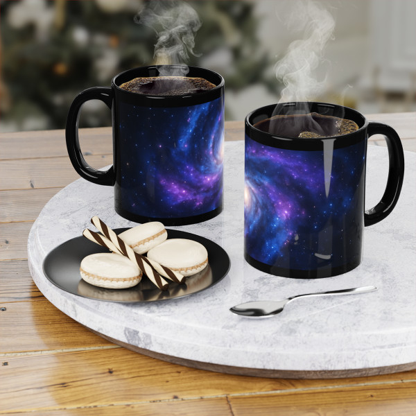 Galactic Symphony - Black Coffee Mug, 11oz