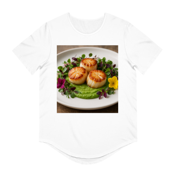 Savory Elegance - Men's Jersey Curved Hem Tee