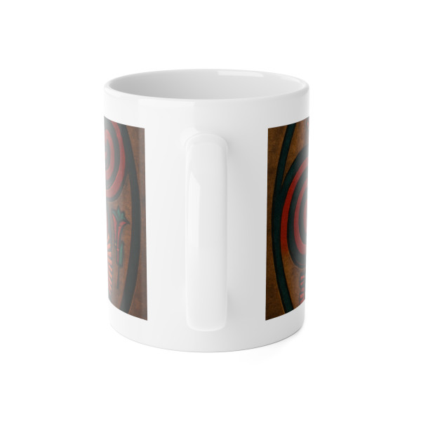 Sunstone Embrace - White Ceramic Mug, 11oz
