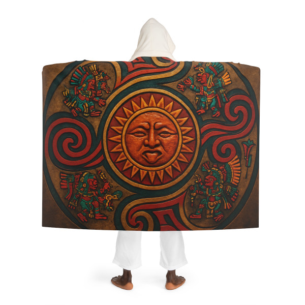 Sunstone Embrace - Hooded Sherpa Fleece Blanket