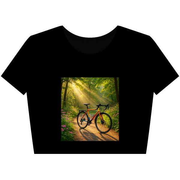 Pedal Through Paradise - Women’s Poly-Cotton Crop Tee Pedal Through Paradise - Women’s Poly-Cotton Crop Tee