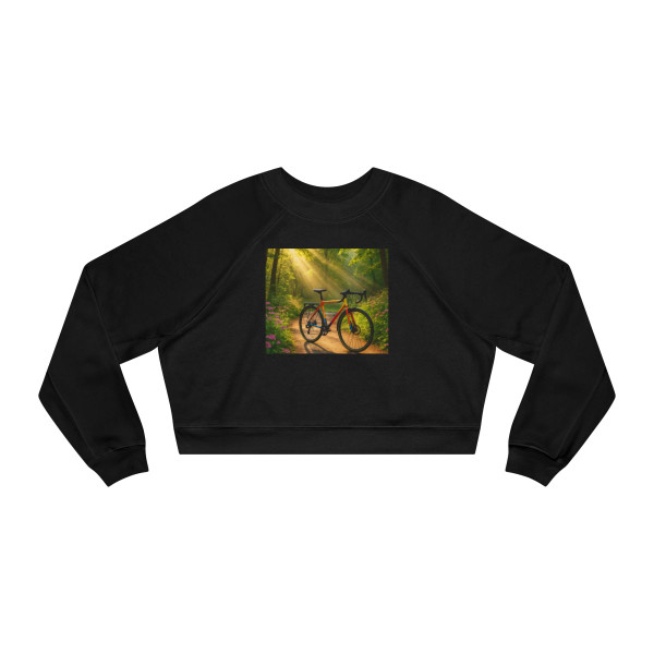 Pedal Through Paradise - Women's Cropped Fleece Pullover Pedal Through Paradise - Women's Cropped Fleece Pullover