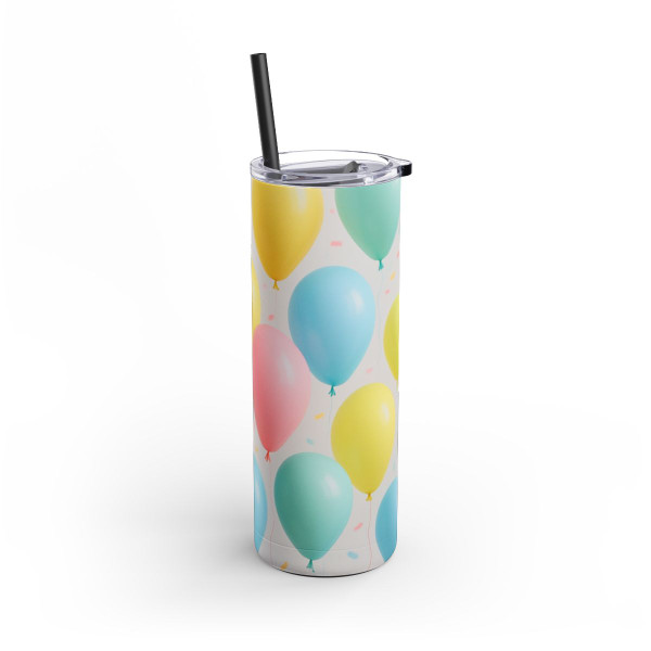 Whimsical Balloon Bash - Maars Maker Skinny Matte Tumbler, 20oz
