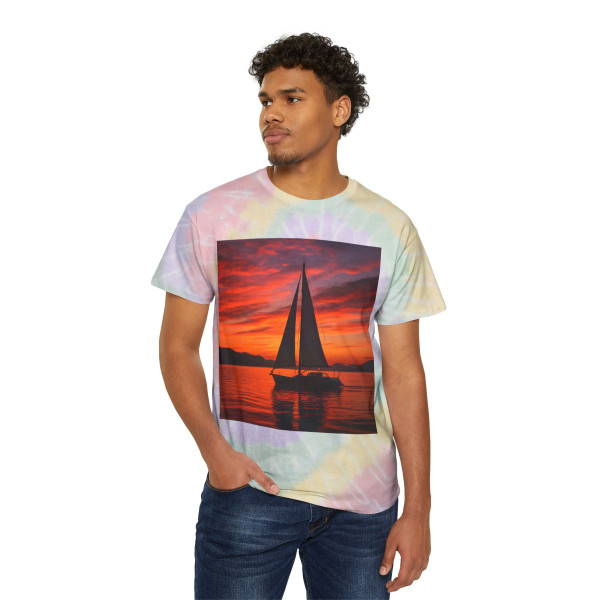 Sailing into Sunset - Tie-Dye Tee, Spiral Sailing into Sunset - Tie-Dye Tee, Spiral