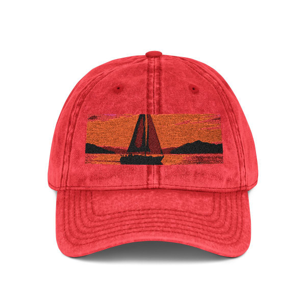 Sailing into Sunset - Vintage Cap (Embroidery) Sailing into Sunset - Vintage Cap (Embroidery)