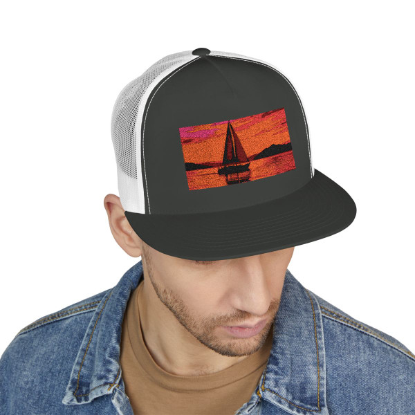 Sailing into Sunset - 5 Panel Trucker Cap (Embroidery)