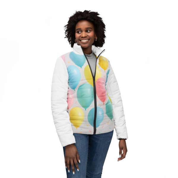 Whimsical Balloon Bash - Women’s Puffer Jacket (AOP) Whimsical Balloon Bash - Women’s Puffer Jacket (AOP)