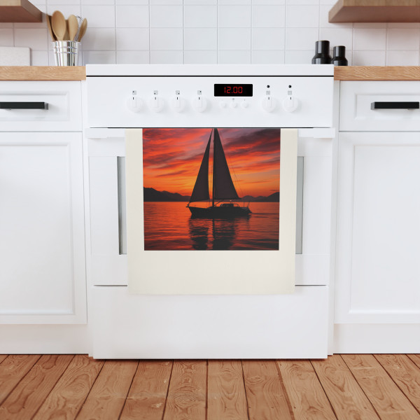 Sailing into Sunset - Cotton Tea Towel