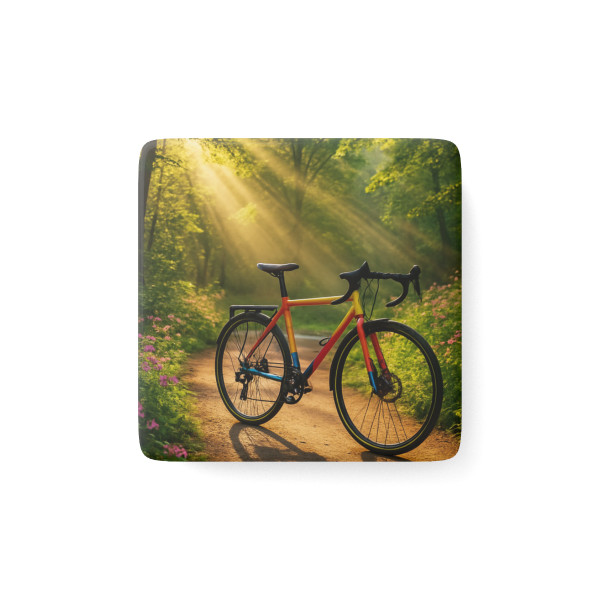 Pedal Through Paradise - Porcelain Magnet, Square