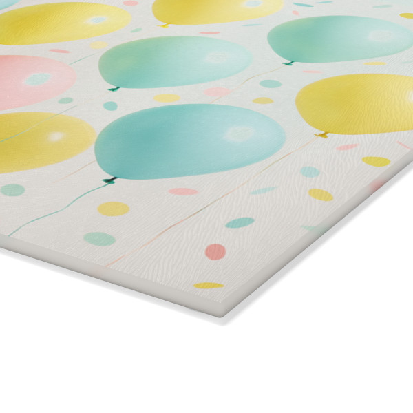 Whimsical Balloon Bash - Glass Cutting Board
