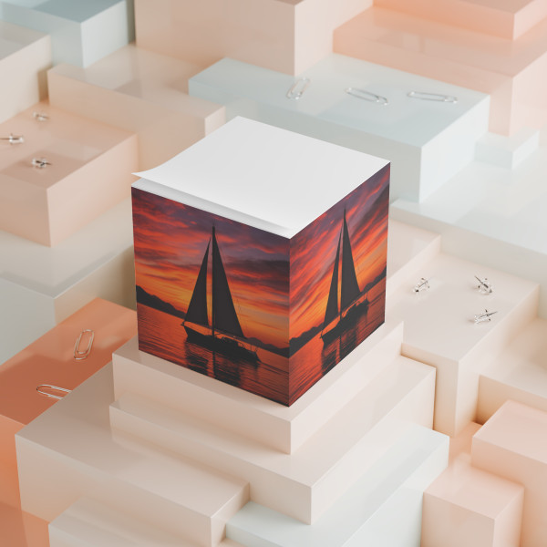 Sailing into Sunset - Note Cube