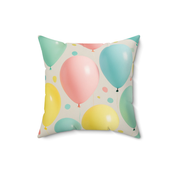 Whimsical Balloon Bash - Faux Suede Square Pillow
