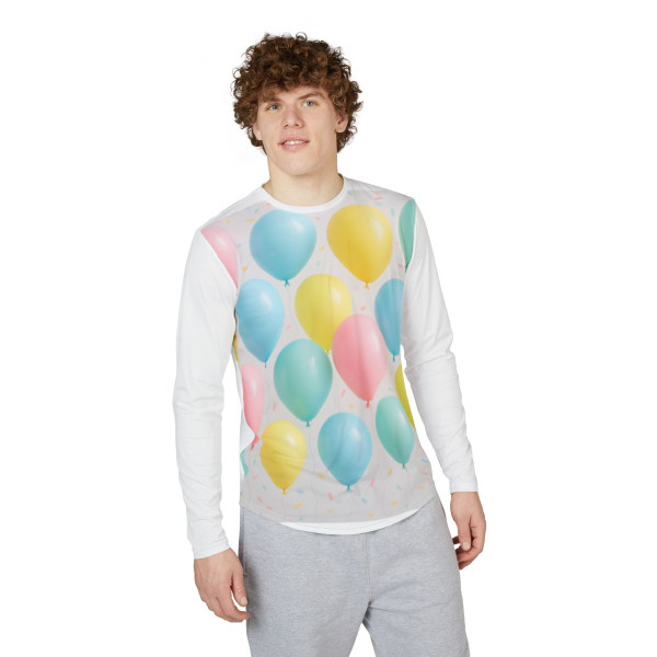 Whimsical Balloon Bash - Men's UV Protection Long Sleeve Shirt (AOP) Whimsical Balloon Bash - Men's UV Protection Long Sleeve Shirt (AOP)