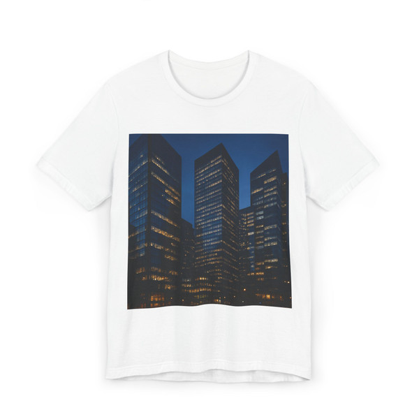 Glass Towers at Twilight - Unisex Jersey T-Shirt