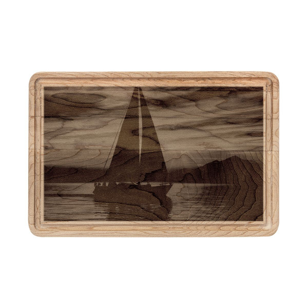 Sailing into Sunset - Wooden Cutting Board (Engraving)