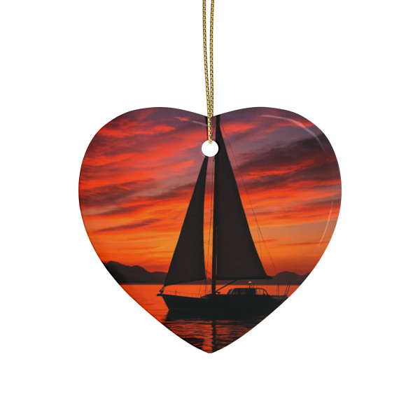 Sailing into Sunset - Ceramic Ornaments (1pcs, 5pcs, 10pcs, 20pcs)