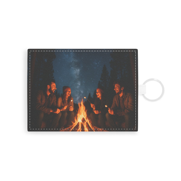 Whimsical Campfire Nights - Saffiano Leather Card Holder