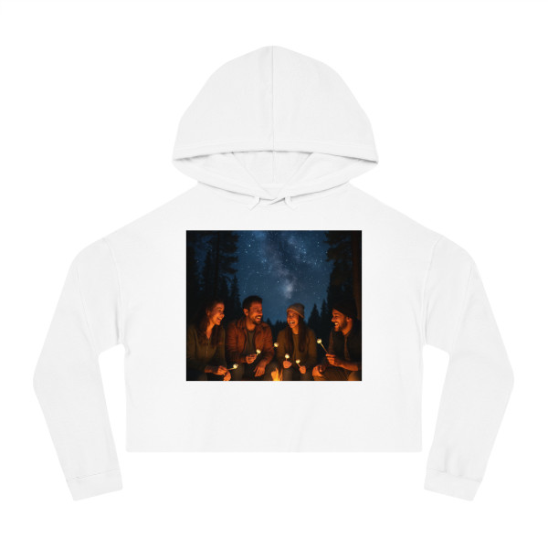 Whimsical Campfire Nights - Women’s Cropped Hooded Sweatshirt