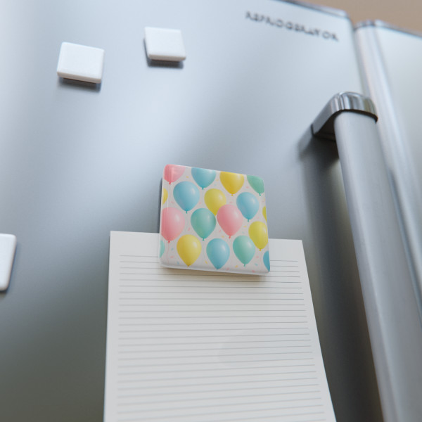Whimsical Balloon Bash - Porcelain Magnet, Square