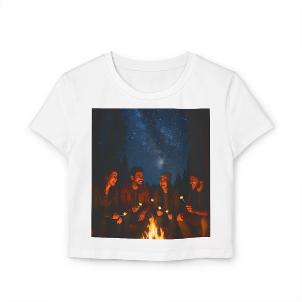 Whimsical Campfire Nights - Women's Baby Tee Whimsical Campfire Nights - Women's Baby Tee