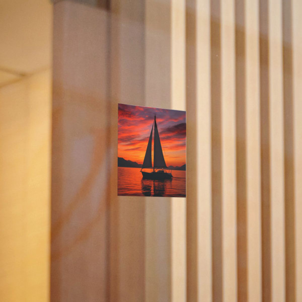 Sailing into Sunset - Die-Cut Stickers, (DTF)