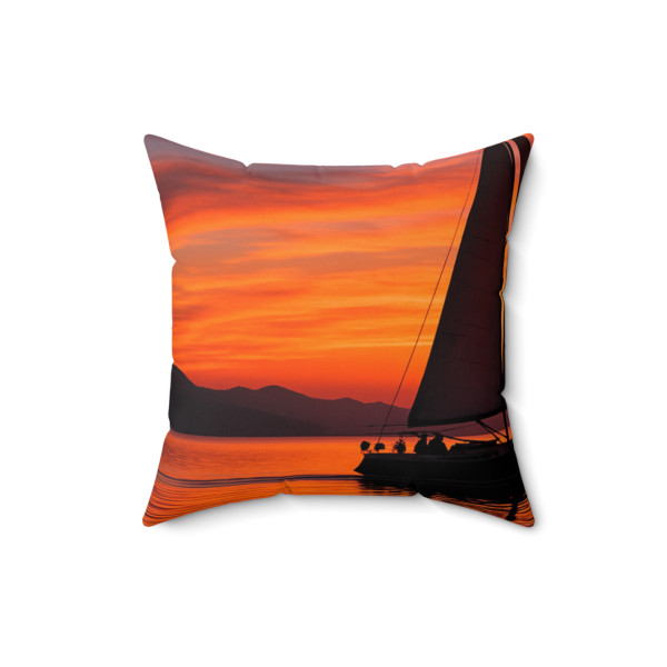 Sailing into Sunset - Spun Polyester Square Pillow