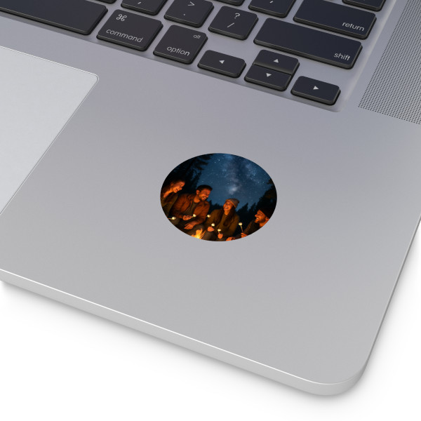 Whimsical Campfire Nights - Round Vinyl Stickers