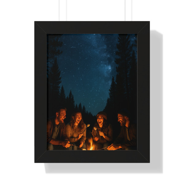 Whimsical Campfire Nights - Framed Vertical Poster