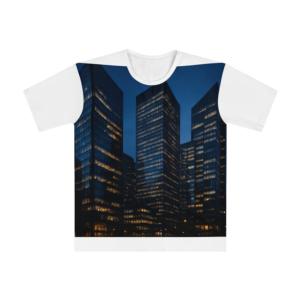 Glass Towers at Twilight - Men's Loose T-shirt (AOP)