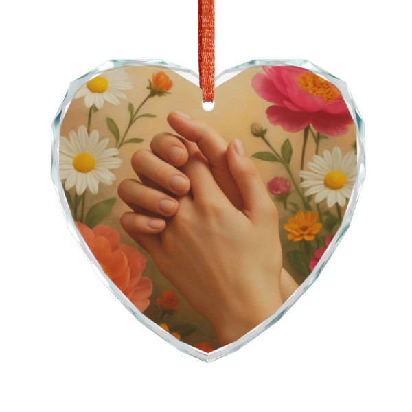 Heartfelt Connections - Crystal Glass Ornament