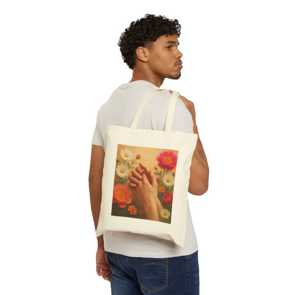 Heartfelt Connections - Cotton Canvas Tote Bag Heartfelt Connections - Cotton Canvas Tote Bag
