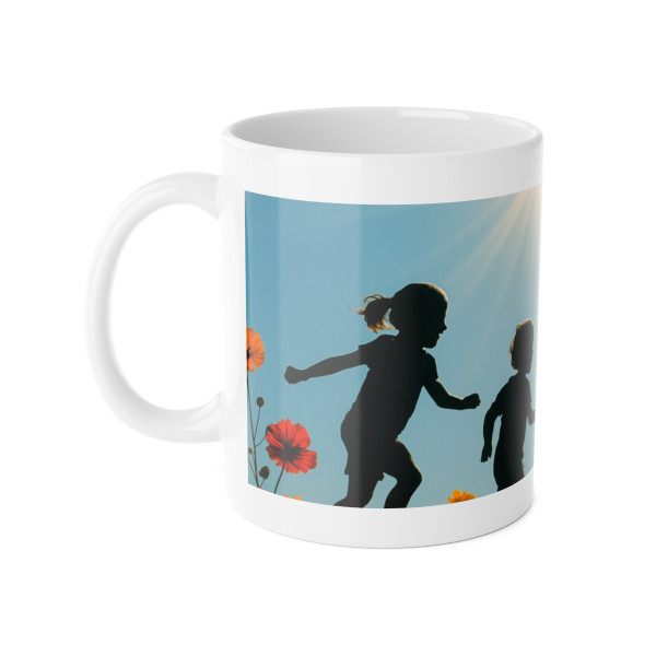 Chasing Sunbeams - White Ceramic Mug, 11oz