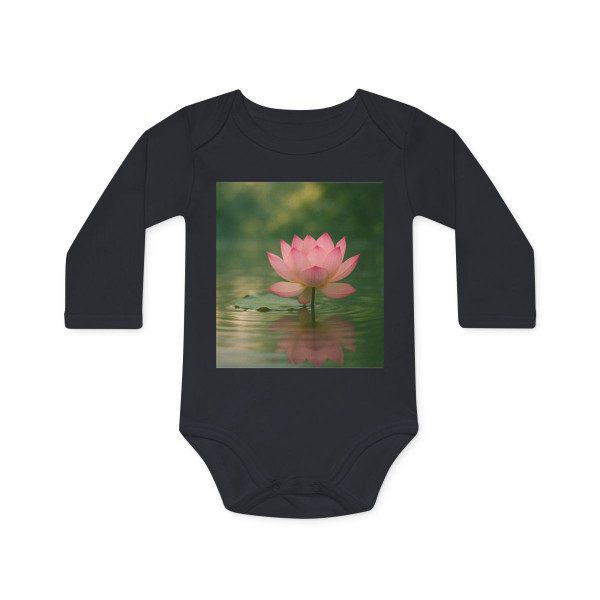 Tranquil Lotus - Baby Long-Sleeve Organic Bodysuit