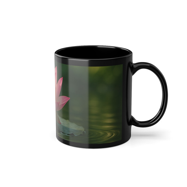 Tranquil Lotus - Black Coffee Cup, 11oz