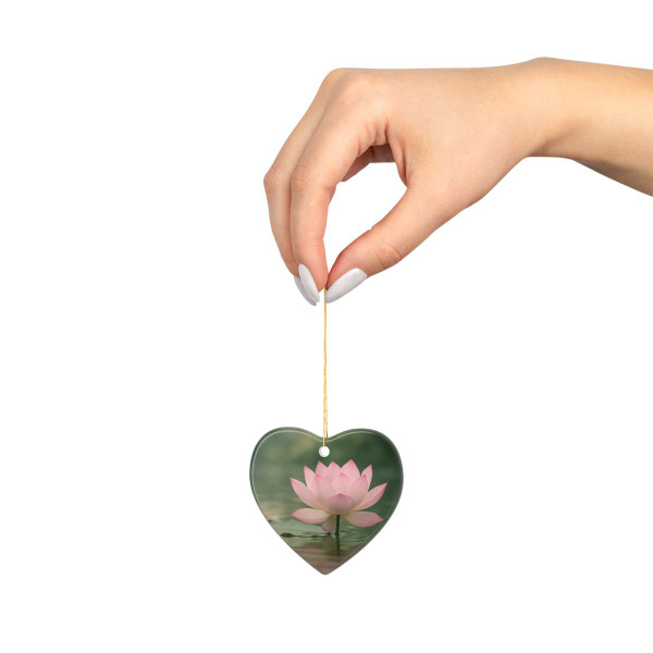 Tranquil Lotus - Ceramic Ornaments, 1-Side Print