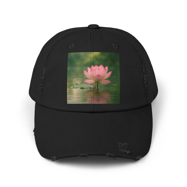 Tranquil Lotus - Unisex Distressed Cap