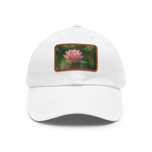 Tranquil Lotus - Dad Hat with Leather Patch (Rectangle)