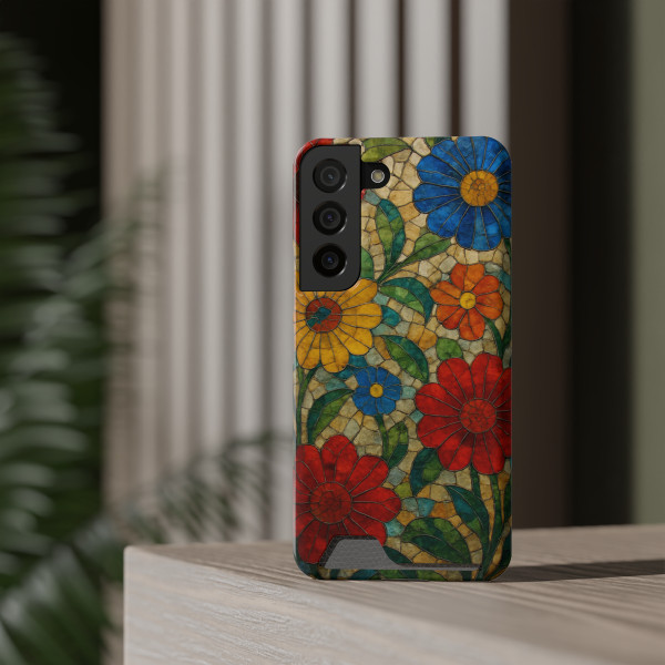 Nature's Mosaic Dance - Phone Case With Card Holder